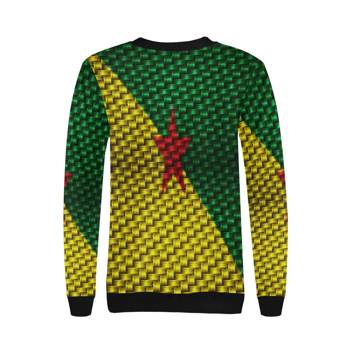 YANA FLAG Women's Rib Cuff Crew Neck Sweatshirt