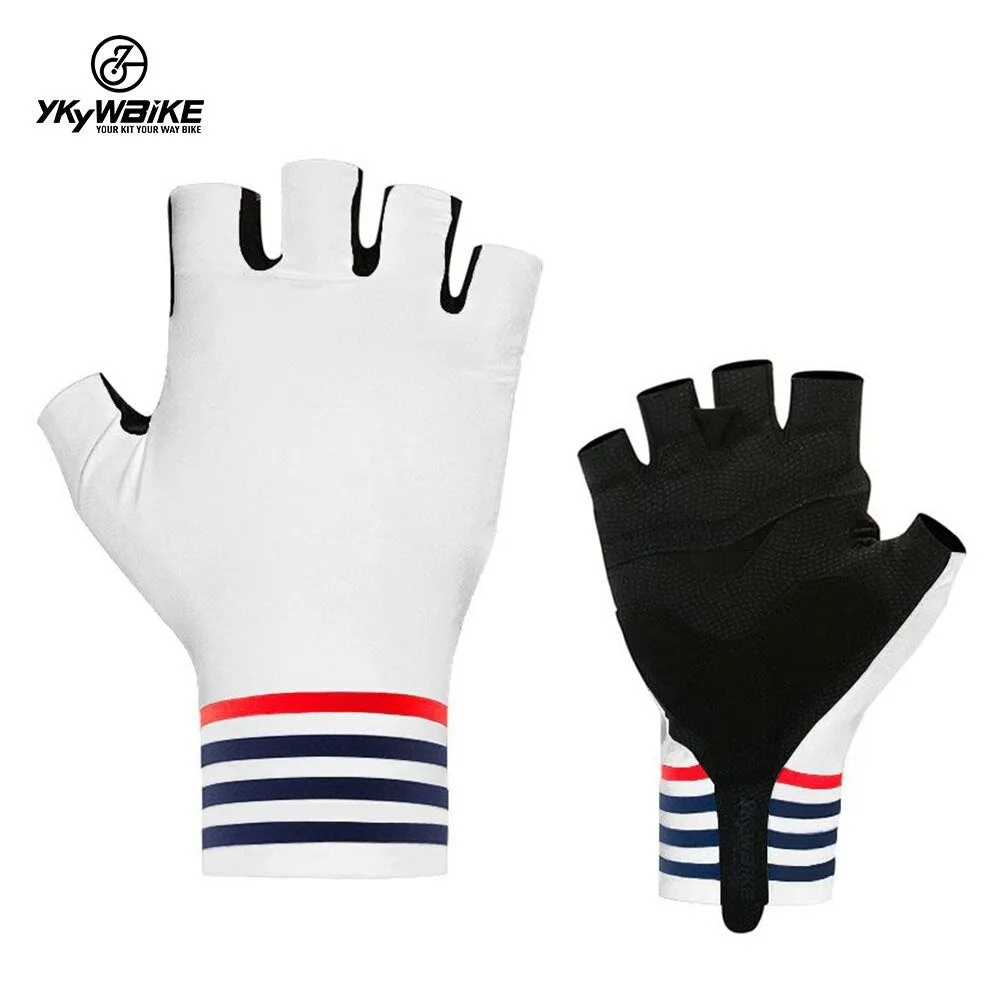 YKYW MTB Road Cycling Half Finger Gloves Lycra Fabric Antiskid Rubber Wear-resistant Shockproof 4 Colors