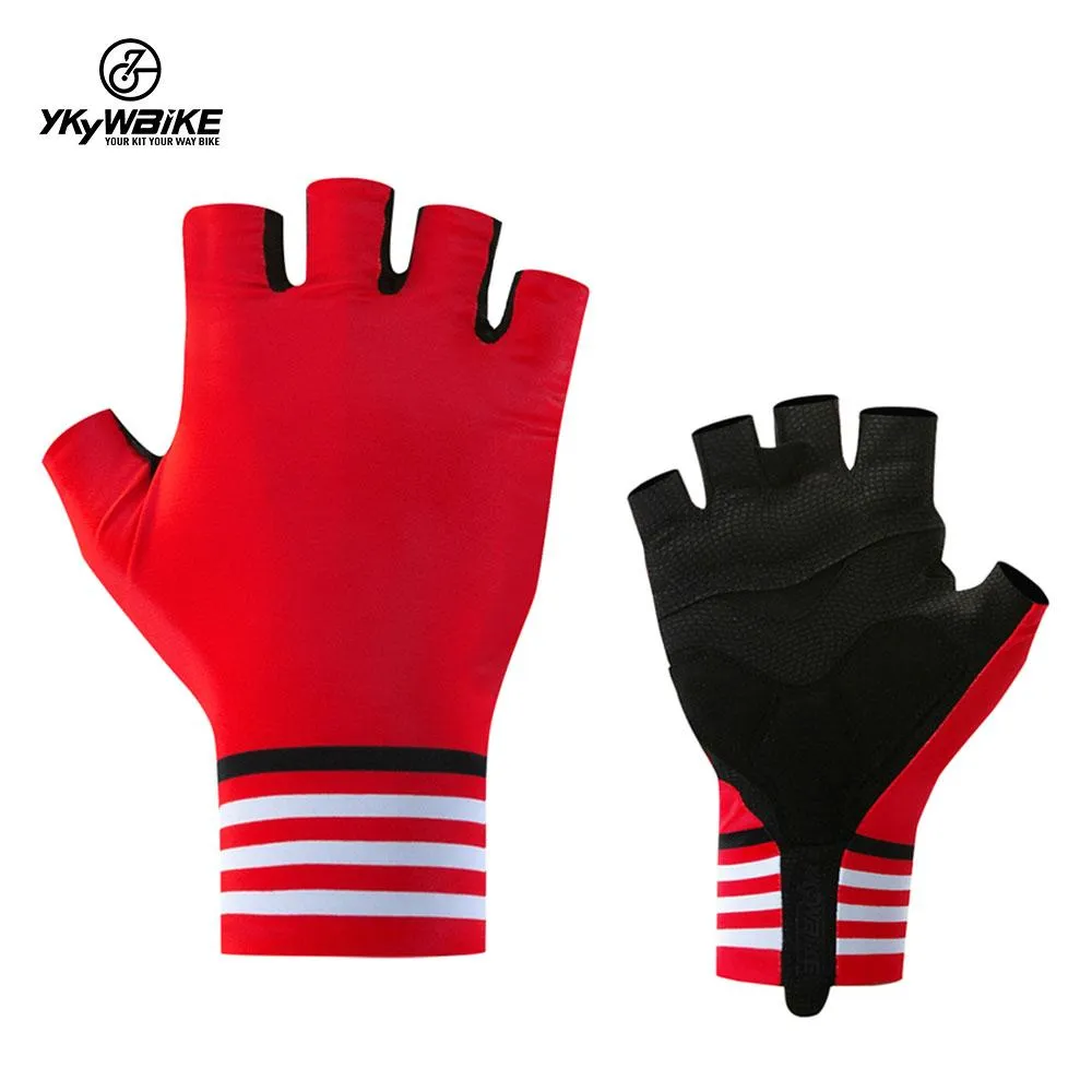 YKYW MTB Road Cycling Half Finger Gloves Lycra Fabric Antiskid Rubber Wear-resistant Shockproof 4 Colors
