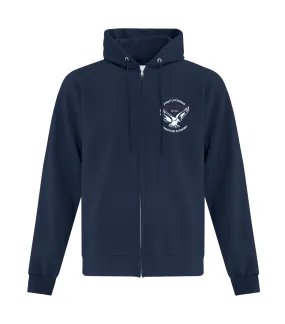 Youth Cotton Full Zip Hooded Sweatshirt with Embroidered Logo