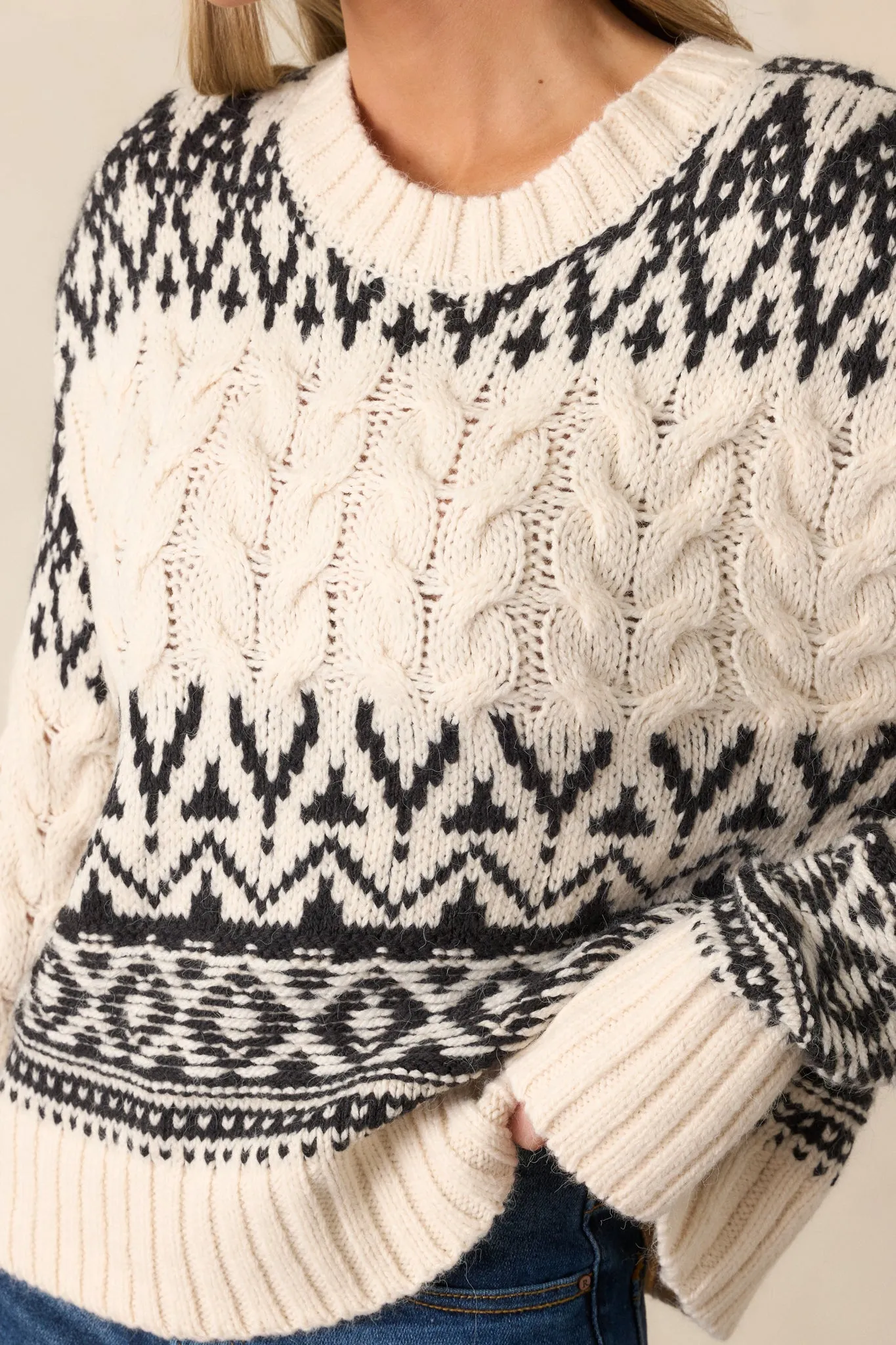 Z Supply Garland Seasalt Ivory Seasalt Fairisle Sweater
